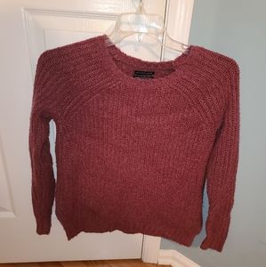 American Eagle Wine Red Full Sleeve Sweater